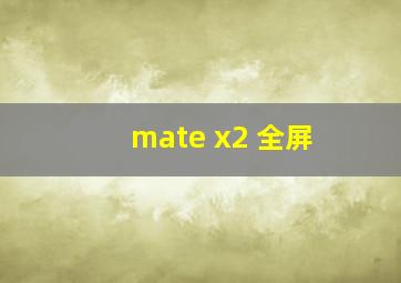 mate x2 全屏